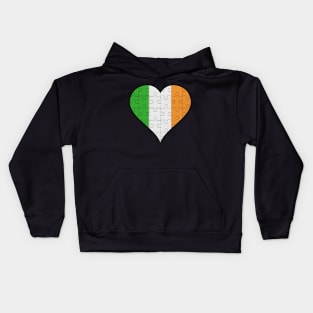 Irish Jigsaw Puzzle Heart Design - Gift for Irish With Ireland Roots Kids Hoodie
